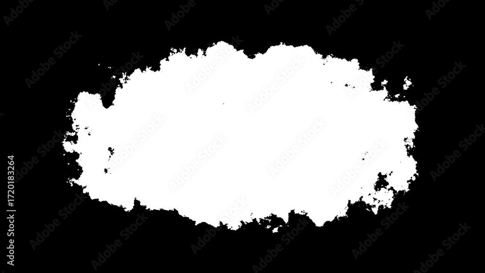 Transitions of black expanding paint stains on white backdrop Grunge Ink spreads and fills the screen. flows and streams. Ink bloom. watercolor ink leak drops transition paint 4K