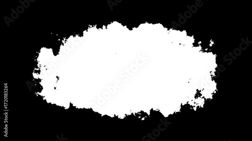 Transitions of black expanding paint stains on white backdrop Grunge Ink spreads and fills the screen. flows and streams. Ink bloom. watercolor ink leak drops transition paint 4K