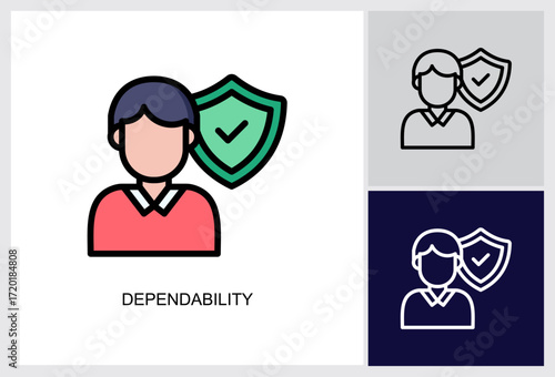Dependability icon Multi Style Vector Illustration 