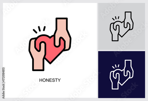 Honesty icon Multi Style Vector Illustration 