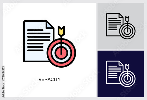 Veracity icon Multi Style Vector Illustration 