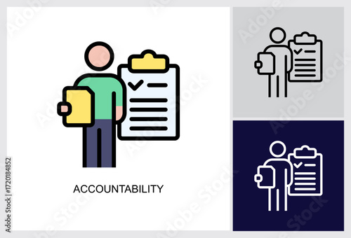 Accountability icon Multi Style Vector Illustration 