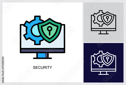 Security icon Multi Style Vector Illustration 