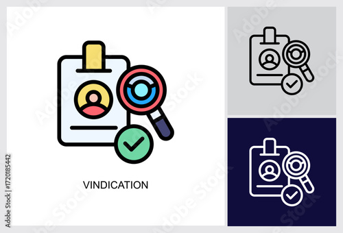 Vindication icon Multi Style Vector Illustration 