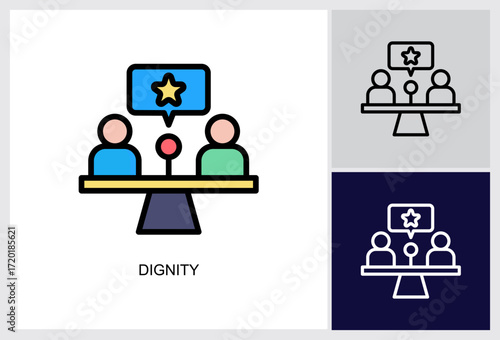 Dignity icon Multi Style Vector Illustration 