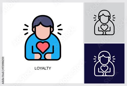 Loyalty icon Multi Style Vector Illustration 