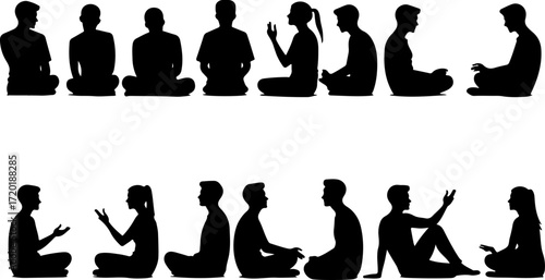 People Talking and Discussion Silhouette Collection Bundle