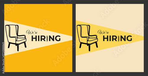Modern and creative hiring square banner template design for social media post