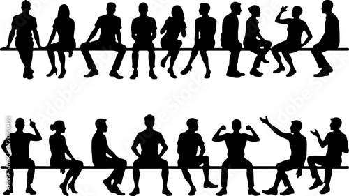 People Talking and Discussion Silhouette Collection Bundle