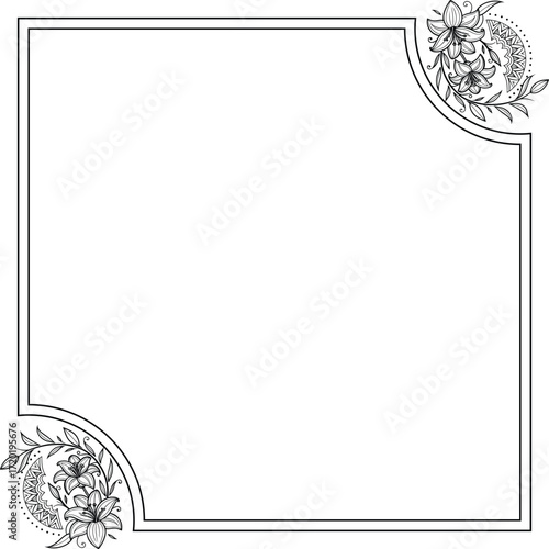 vintage frame with floral elements