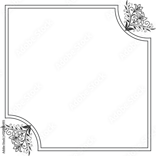 vector frame for text with flowers