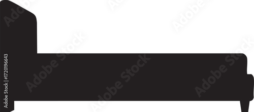 Silhouette of a modern sofa with a high back and angled legs couch furniture