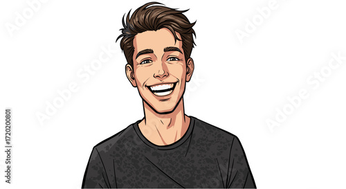 Joyful Young Man Laughing with Enthusiasm Showing Genuine Happiness Isolated on Transparent Background
