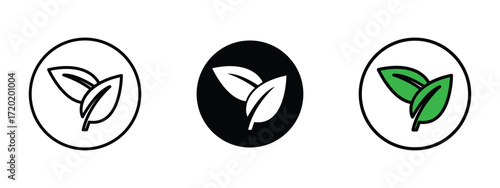 Set of pixel perfect colored Vegetarian icon, 1 Silhouette, 1 Unexpanded, Icon symbolizing vegetarian food choice.