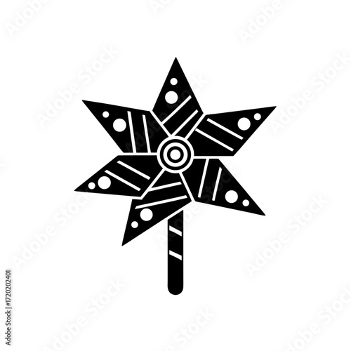 christmas pinwheel toy icon isolated on white
