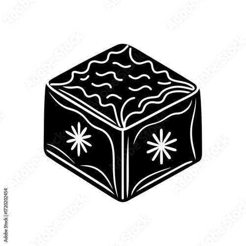 holiday fudge icon isolated on white