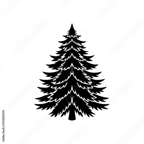 holiday norway spruce icon isolated on white