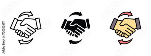 Set of pixel perfect colored Integrity icon, 1 Silhouette, 1 Unexpanded, Symbol of integrity showing honesty and ethics.
