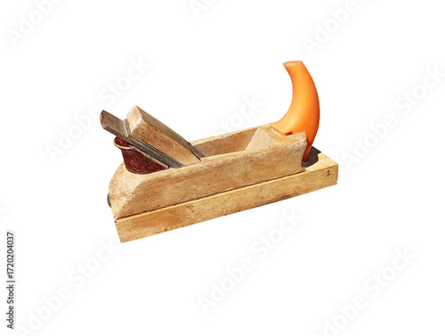 Old wooden soviet plane on a white background