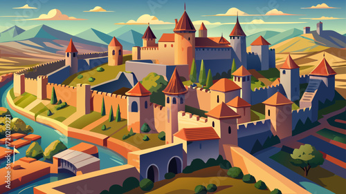 Carcassonne Historic City, France, is a fortified medieval town with double ramparts, stone towers, and narrow streets echoing tales of knights and crusades.