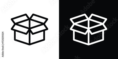 Open gift box icon simple outline design
