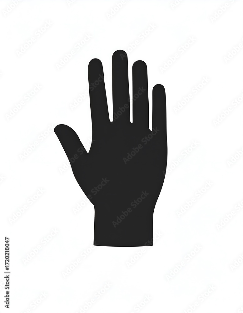 Obraz premium Simple black hand icon