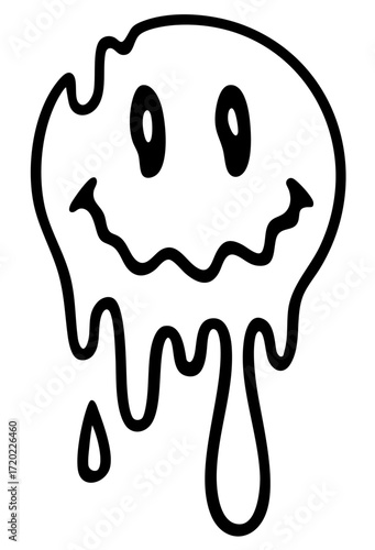 Melting smiley face dripping down