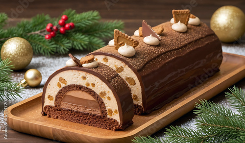 bûche de noël chocolat spéculoos
