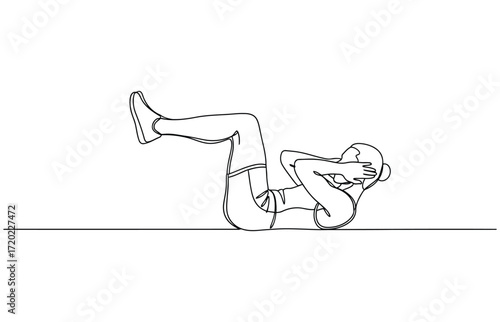 Vector art of minimalist line art illustration of a fisherman sitting on a stool, casting his line into the water, perfect for illustrating patience, relaxation, and outdoor activities