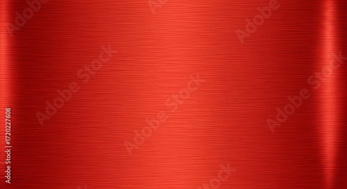 Red Brushed Metal Texture Background with Reflective Sheen