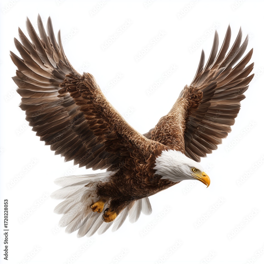 Fototapeta premium Majestic Eagle in Flight , PNG isolated cut out image