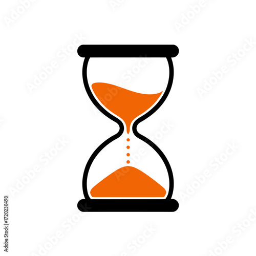 Simple hourglass icon representing time passing sand flowing countdown timer symbolizing urgency and deadlines