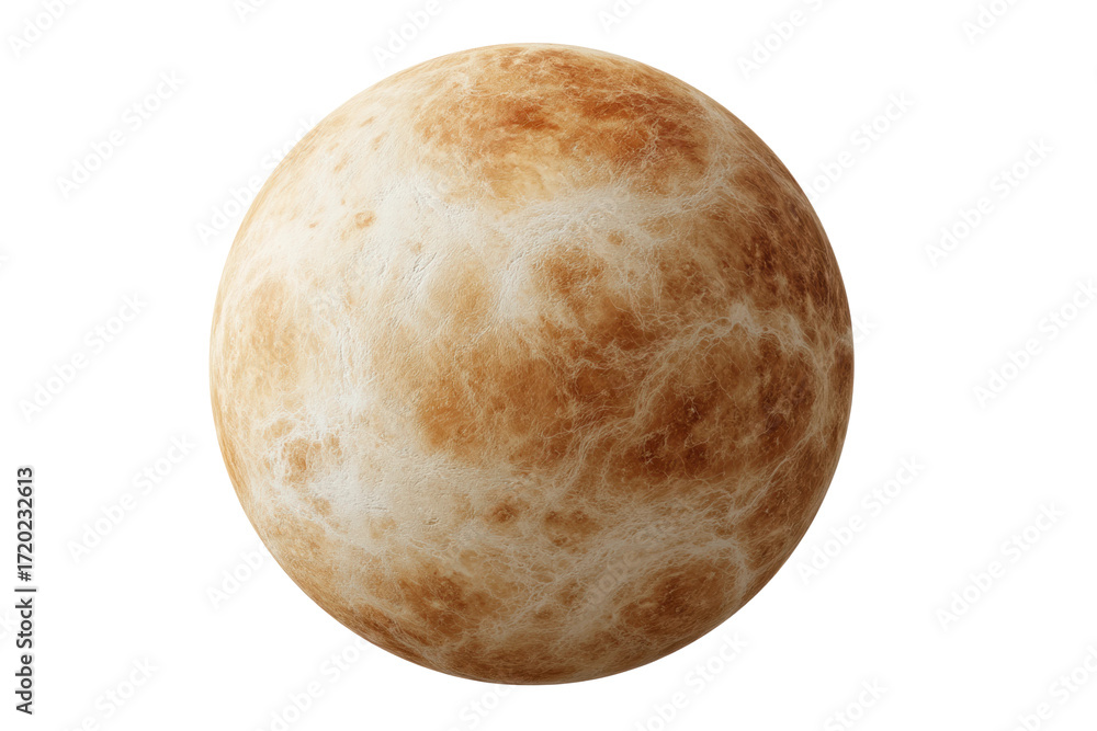 Fototapeta premium Detailed view of planet venus with cloud patterns in space, cut out