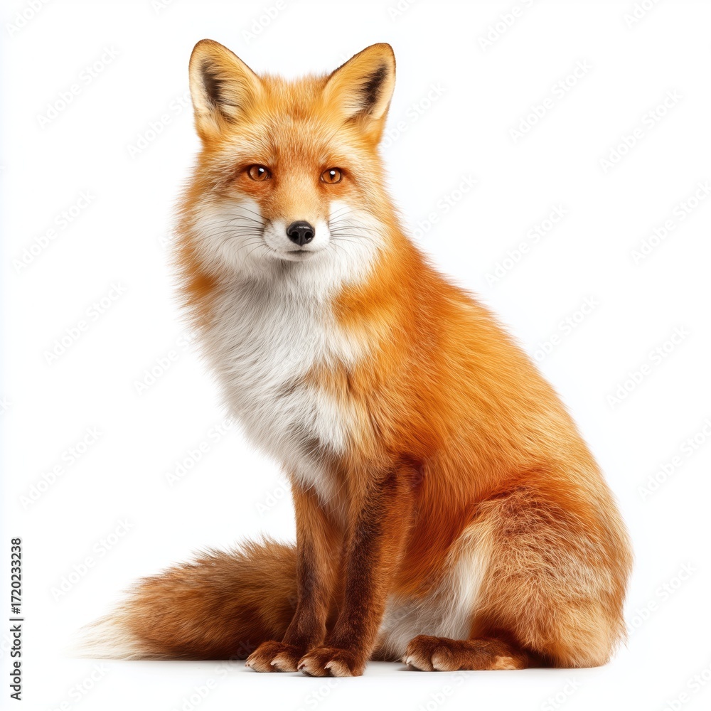 Fototapeta premium Stunning Red Fox Portrait , PNG isolated cut out image