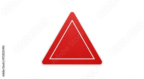 Red triangle warning sign symbol icon vector illustration graphic design element for safety and caution transparent background