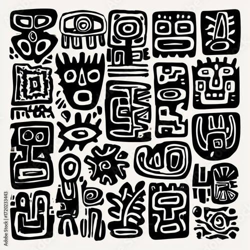 Intricate Tribal Art Pattern Design , PNG isolated cut out image