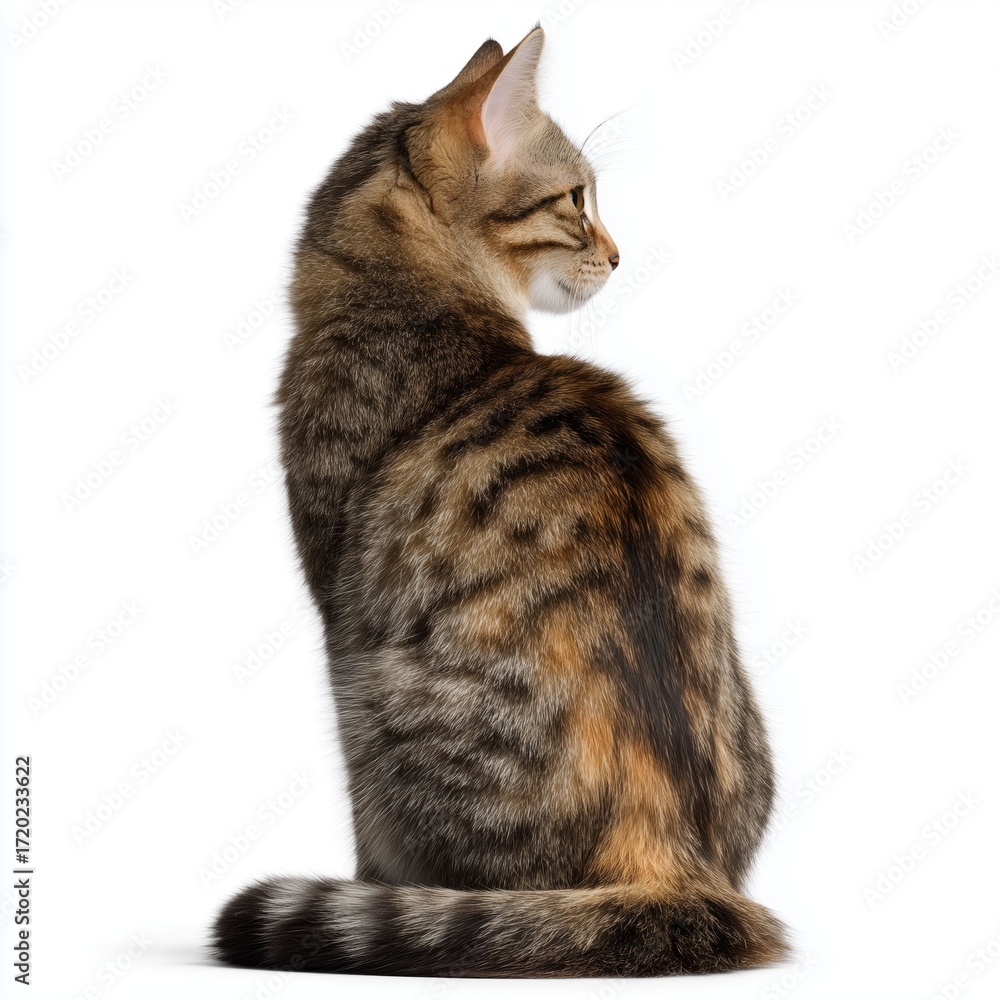 Obraz premium Profile View of a Tabby Cat , PNG isolated cut out image
