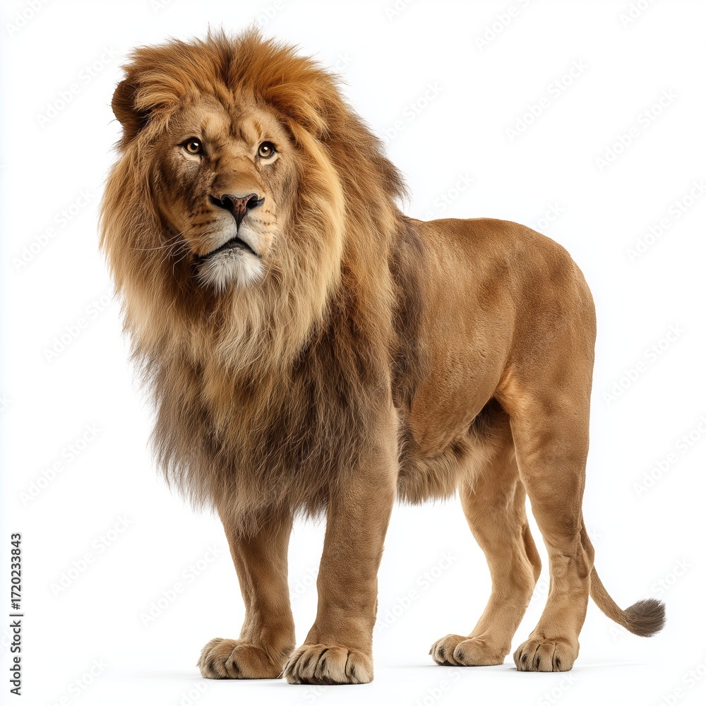 Obraz premium Majestic Lion Portrait , PNG isolated cut out image