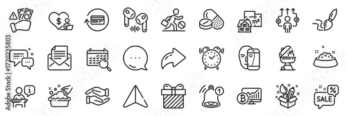 Creativity, Podium and Hand washing line icons pack. Share, Message, Paper plane icons. Headphone, Fraud, Volunteer web icon. Refund commission, Jobless, Surprise pictogram. Vector