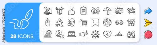 Drag drop, User and Lock line icons. Interest rate, AI generate, Inflation icons. Pack of Internet downloading, Drums, Dirty water icon. Group, Timer, Healthy face pictogram. Vector
