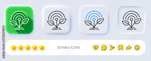Incubator line icon. Neumorphic, Flat shadow, 3d buttons. Incubate business sign. Startup technology symbol. Line incubator icon. Social media icons. Vector