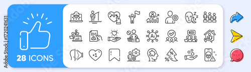 Fraud, Technical documentation and Hold heart line icons. Interest rate, AI generate, Inflation icons. Pack of Stop shopping, Face id, Leadership icon. Vector