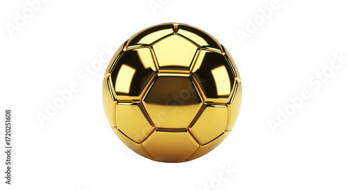 Shiny golden soccer ball trophy symbolizing victory and championship excellence