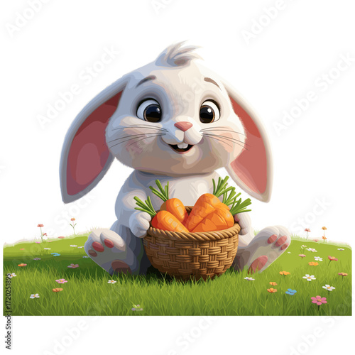 easter bunny with basket