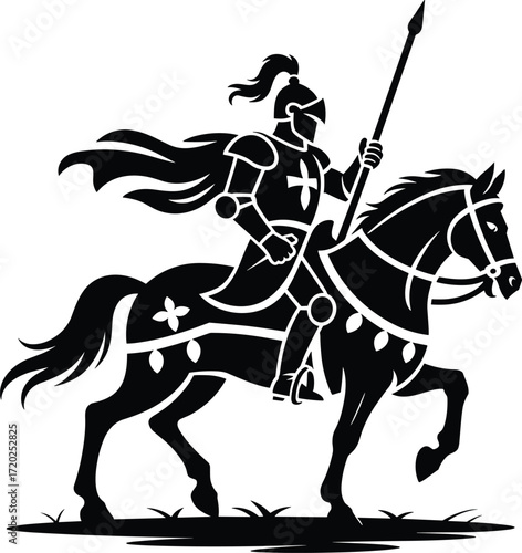 Knight Horse Spear Armor Crusade Medieval Equestrian