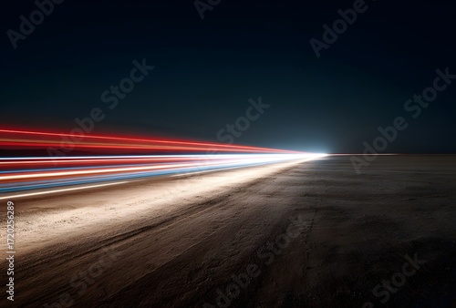Coastal Sunset Light Streaks: Dramatic Long-Exposure Night Landscape