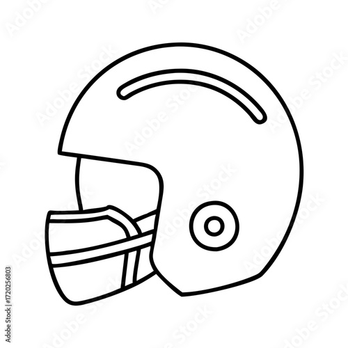 Vector art of simple line drawing of a football helmet