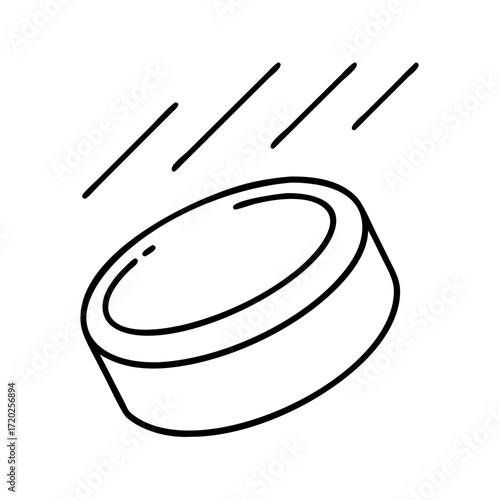 Vector art of simple line drawing of a hockey puck in motion
