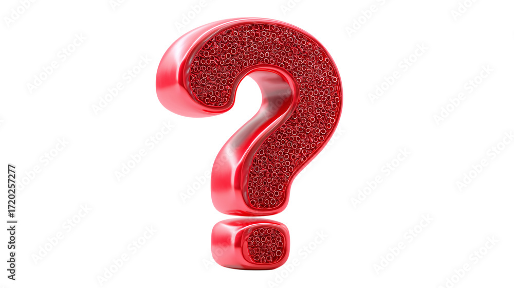 Naklejka premium A red question mark with glittery beads