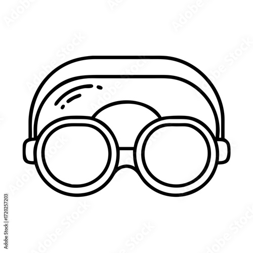 Vector art of simple line drawing of swimming goggles